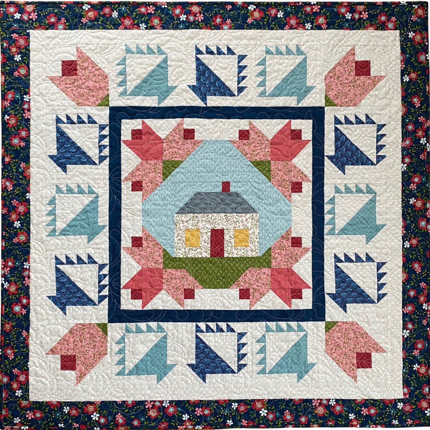 Springtime at Tulip Cottage Pieced Center Pattern
