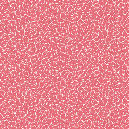 Pink fabric with white floral pattern