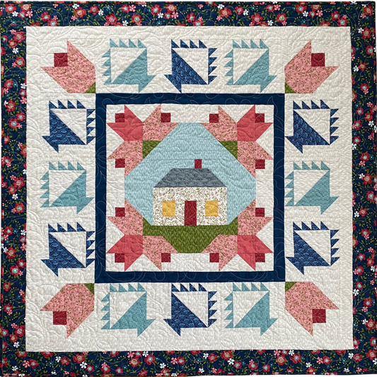 Springtime at Tulip Cottage Pieced Center Pattern