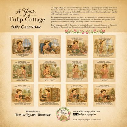 A Year at Tulip Cottage 2027 Wall Calendar