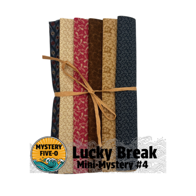 Set of colorful leather strips tied together with a 'Mystery Five-O' logo on a white background