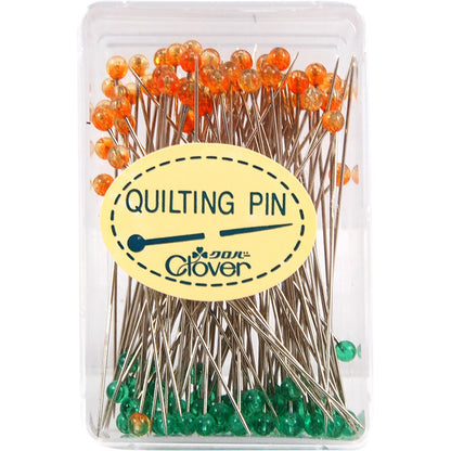 Packaged quilting pins with a 'Clover' label on a white background