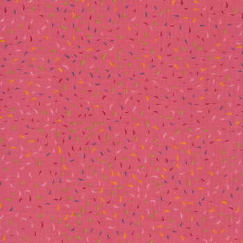 Pink background with colorful abstract patterns